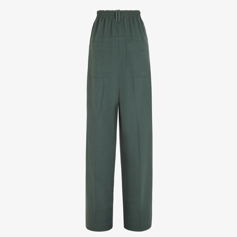 Donna Fendi Completi | Pantalone In Lana Verde