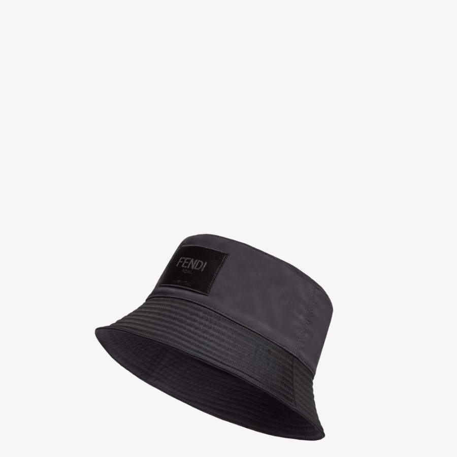 Uomo Fendi Cappelli E Guanti | Bucket In Cotone Nero