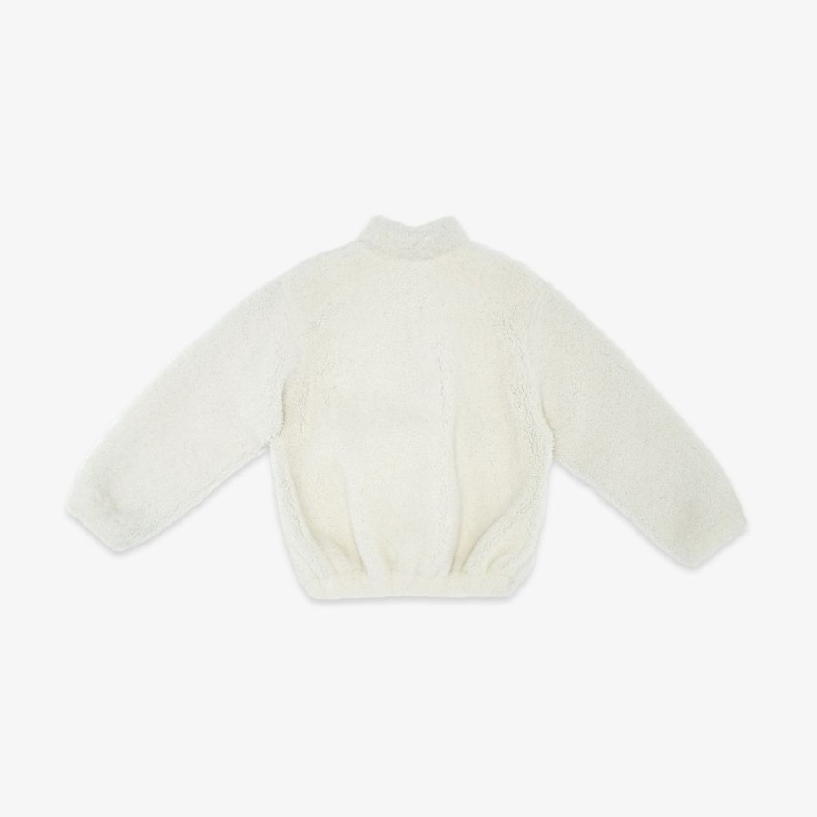 Bambini Fendi Abbigliamento | Pile Baguette In Shearling Bianco