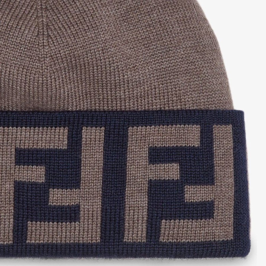 Uomo Fendi Cappelli E Guanti | Cappello In Lana Marrone