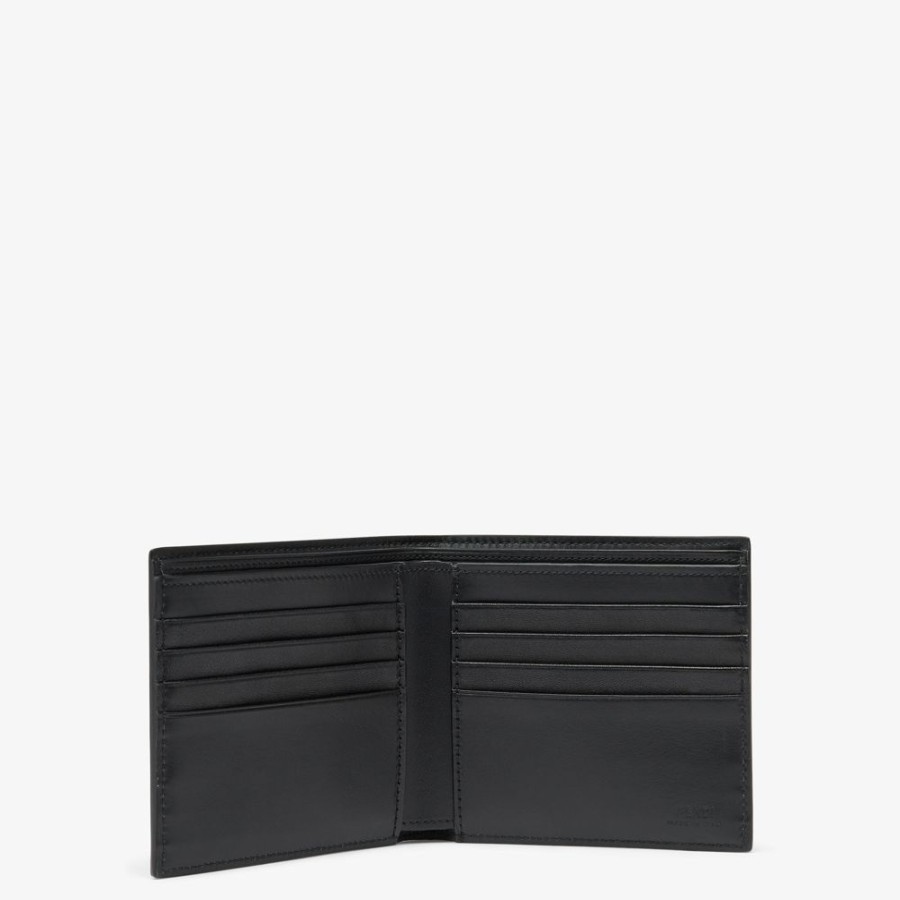 Uomo Fendi Portafogli | Bi-Fold In Pelle Nera