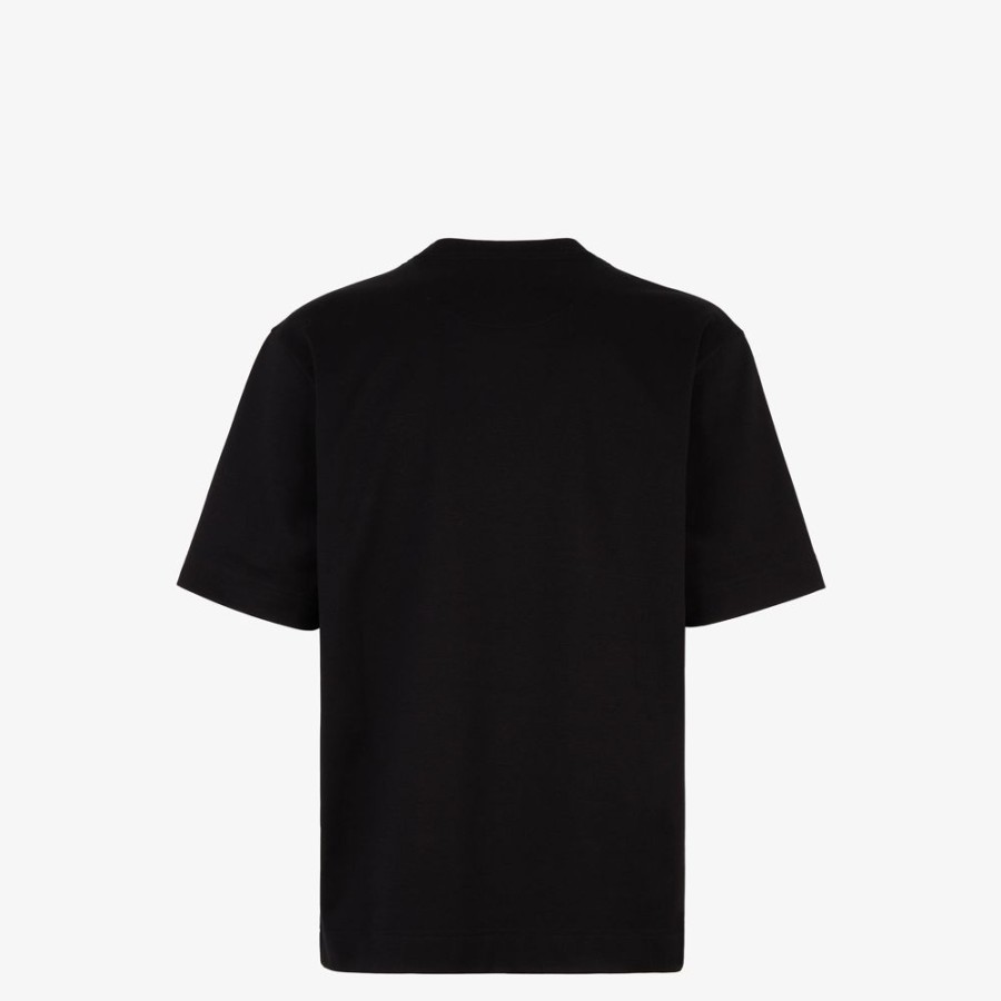 Uomo Fendi T-Shirt E Polo | T-Shirt In Jersey Nero