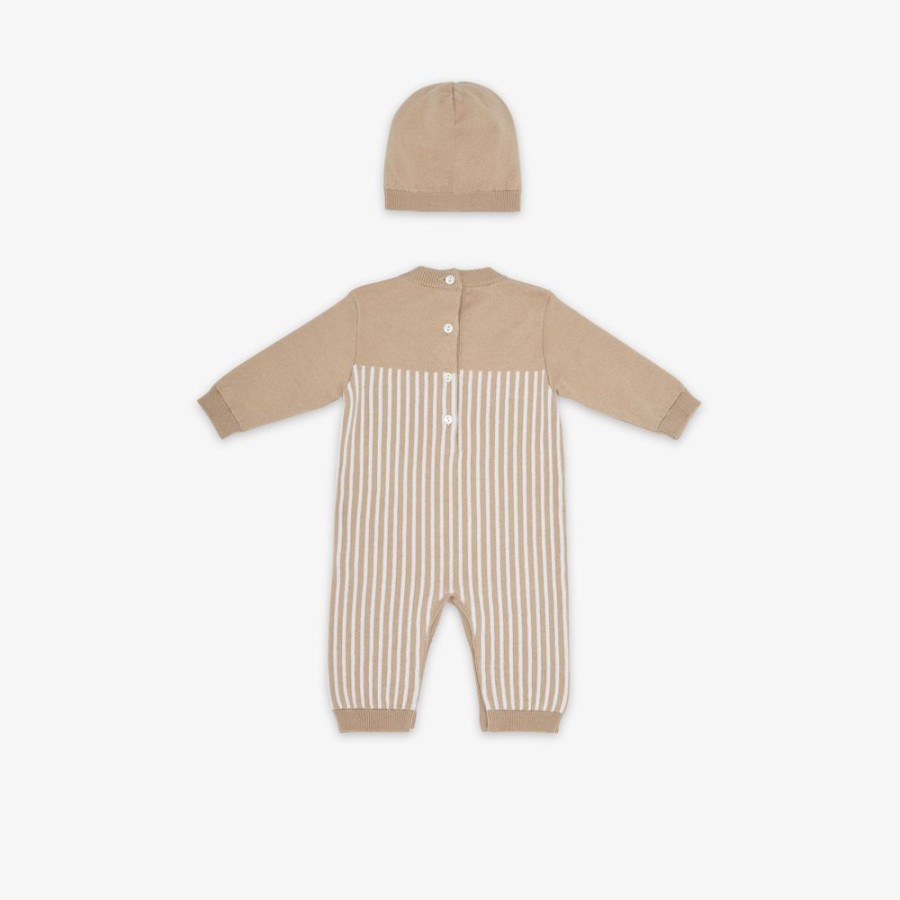 Bambini Fendi Bambina | Kit In Maglia Beige