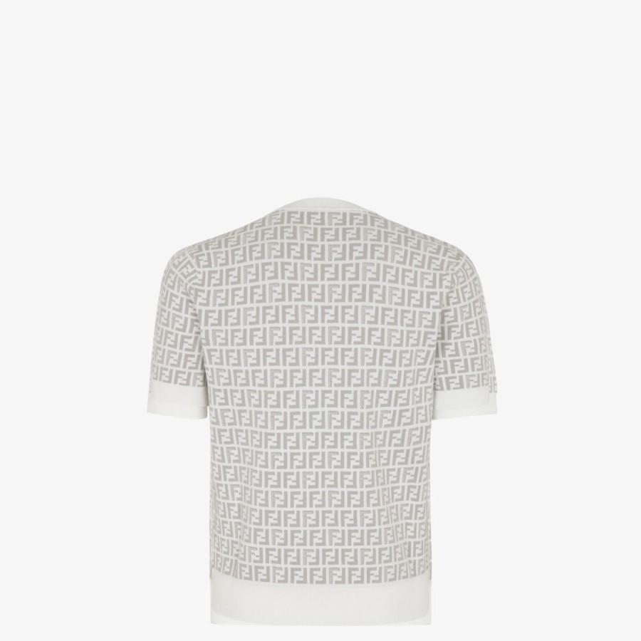 Uomo Fendi Maglieria | Maglia In Tessuto Bianco