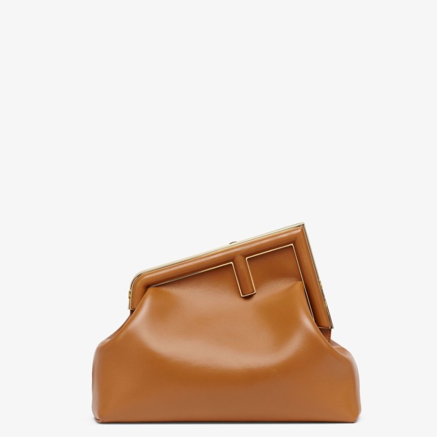 Donna Fendi Clutch E Pochette | Borsa In Pelle Marrone