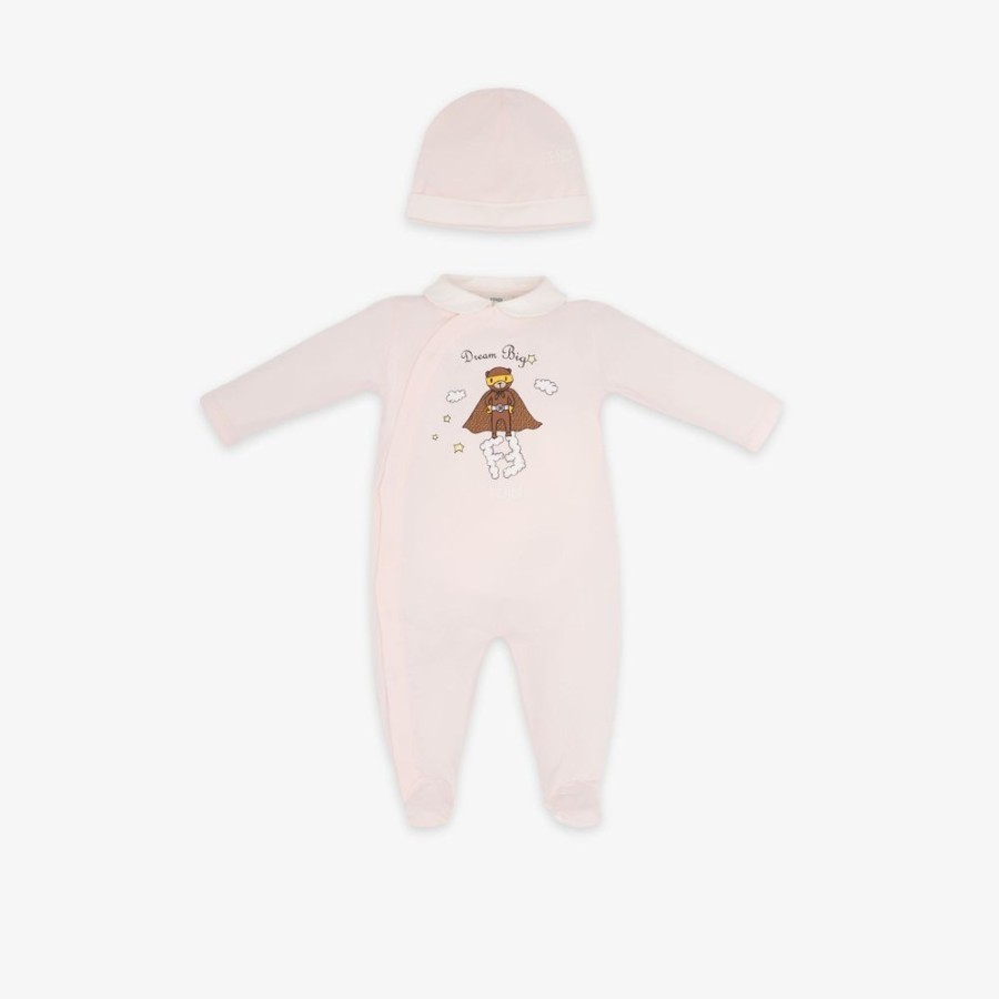 Bambini Fendi Bambina | Kit Baby In Jersey Rosa