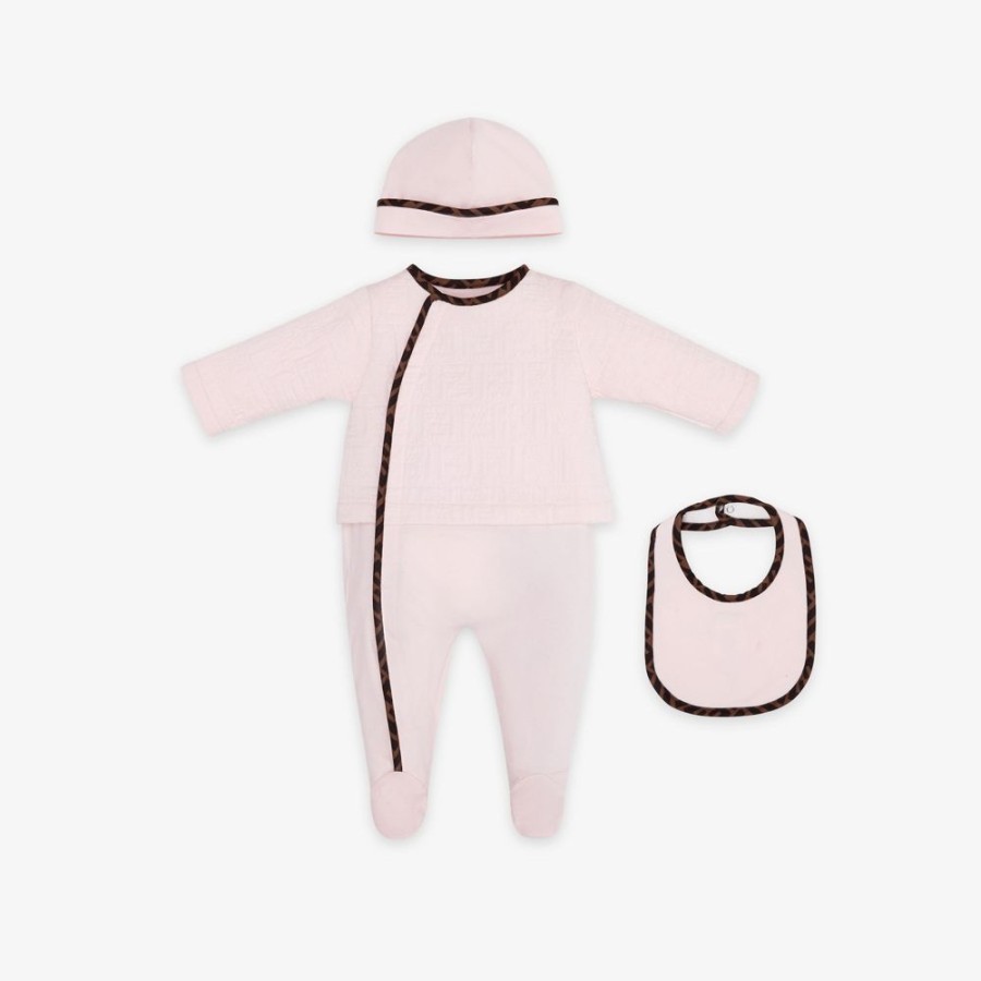 Bambini Fendi Bambina | Kit Baby In Cotone Trapuntato