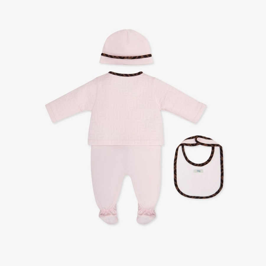 Bambini Fendi Bambina | Kit Baby In Cotone Trapuntato