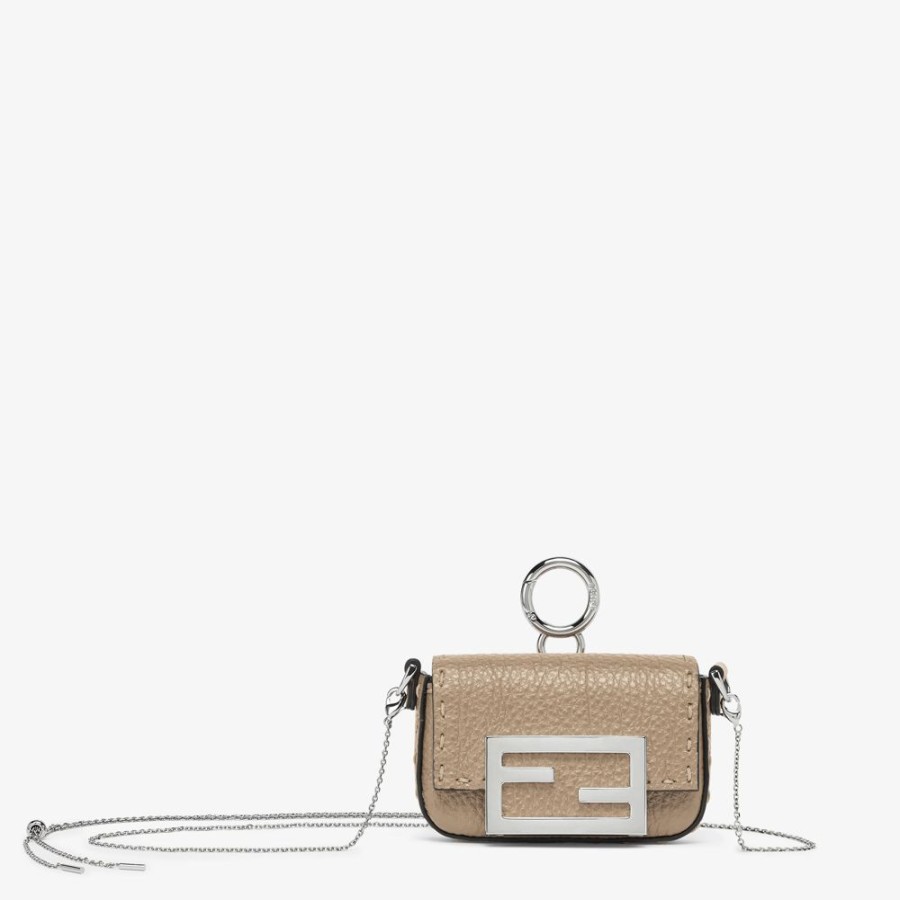 Donna Fendi Miniature Bags | Charm In Pelle Beige