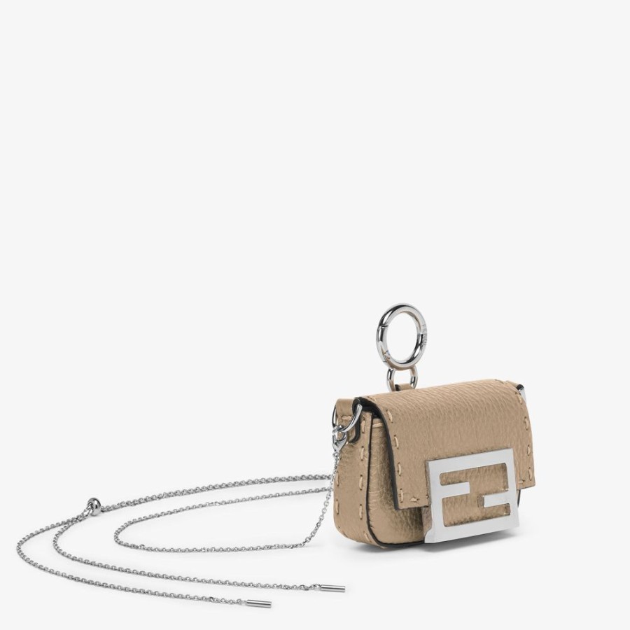 Donna Fendi Miniature Bags | Charm In Pelle Beige