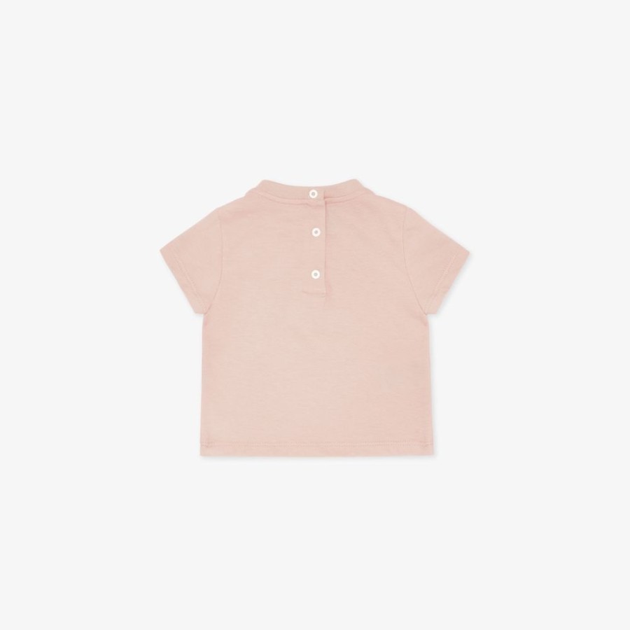 Bambini Fendi Bambina | T-Shirt Fendi Roma In Jersey Rosa