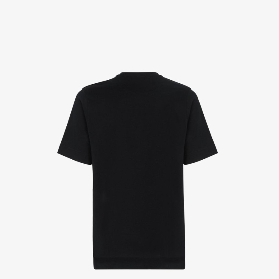 Uomo Fendi T-Shirt E Polo | T-Shirt In Jersey Nero