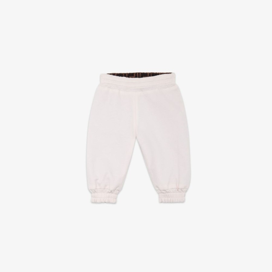 Bambini Fendi Bambina | Pantaloni Double Face In Nylon Ff E Felpa Rosa