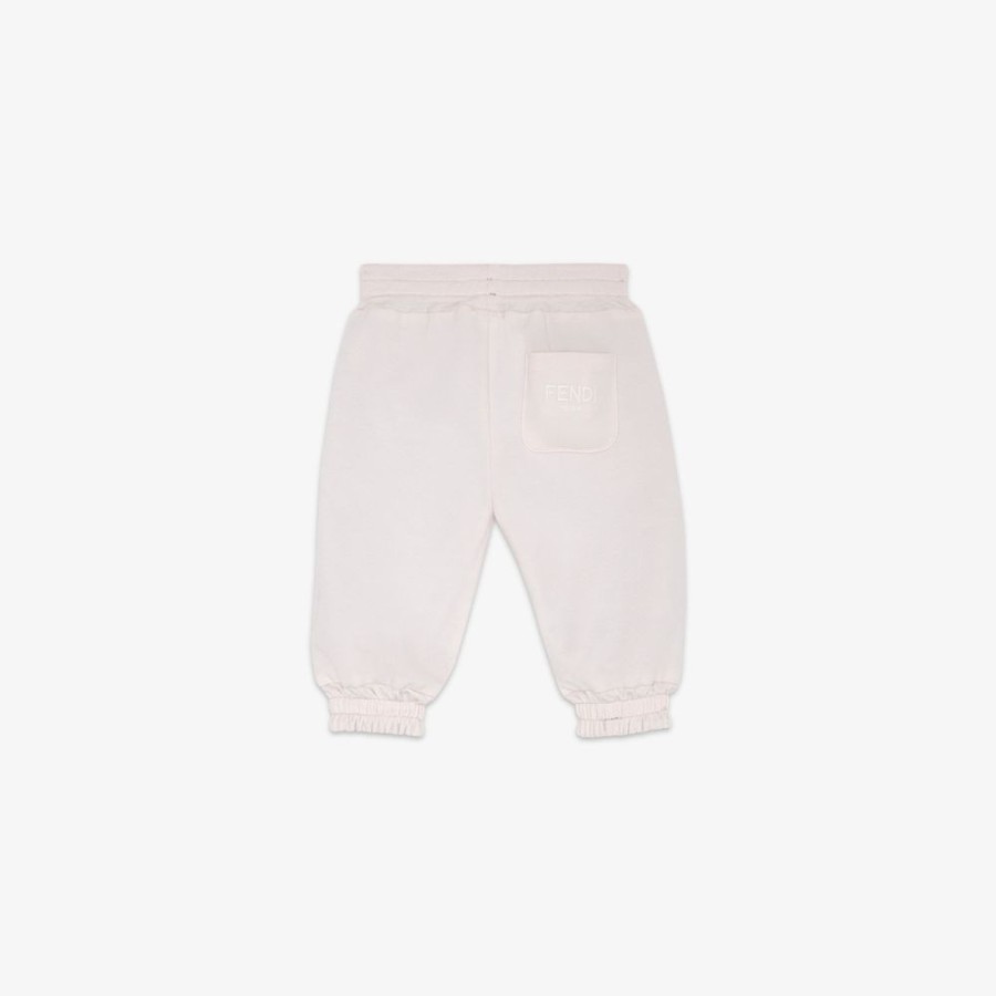 Bambini Fendi Bambina | Pantaloni Double Face In Nylon Ff E Felpa Rosa