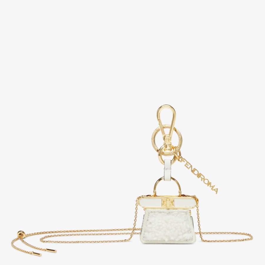 Donna Fendi Miniature Bags | Portachiavi In Montone Bianco